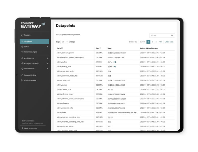 Maschinendaten erfassen
